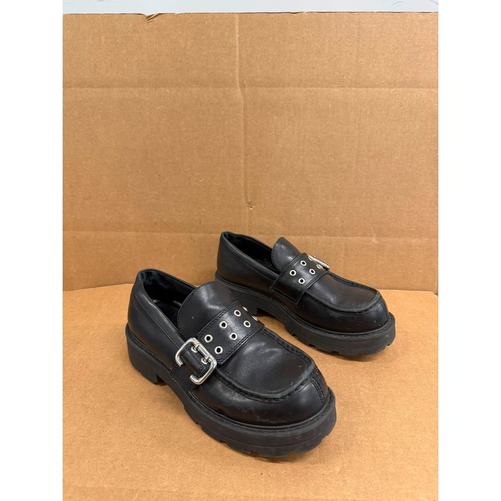 Vagabond Shoemakers Leather Cosmo 2.0 Buckle Loafers Black Womens Size 7 US